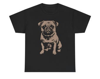 Pug Lover Vintage Dog Shirt, Heavy Cotton Unisex Tee