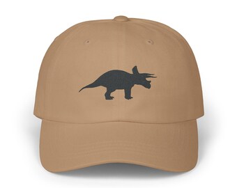 Triceratops Embroidered Dinosaur Cap, Jurassic Park Dad Hat, Prehistoric Baseball Cap, Kids Reptile Hat, Fun Animal Print Cap