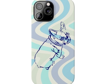 Slim Phone Cases for iPhone 7-16 Cute Retro French Bulldog Puppy