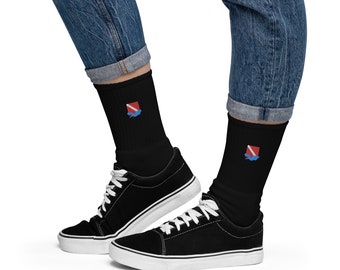 Socks "Diver Down Flag" Embroidered socks
