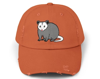 Opossum Distressed Cap | DTF Printed Hat