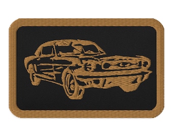 Vintage American Classic Pony Car Patches, Embroidered Iron-On Patches for Jackets & Bags, Nostalgic Car Enthusiast Gifts