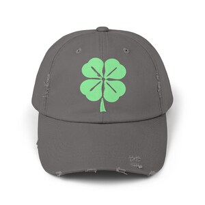 Distressed Four Leaf Clover Cap: Lucky Irish Baseball Hat