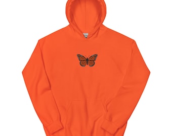 Monarch Butterfly Embroidered Unisex Hoodie