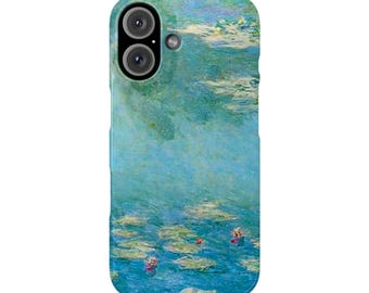 Reproduction of Monet Water Lilies 1906-7,  Slim Phone Case for iPhone 7-16, Floral Art Phone Cover, Tech Accessory Gift for Art Lovers
