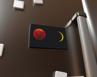 Eclipses Metal Button Magnet, Rectangle (1 & 10 pcs)