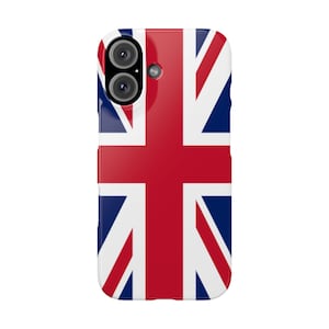 Union Jack Flag Phone Case for iPhone 7-16, Slim British Design, Durable Protection, Gift for UK Lovers, Unique Style
