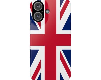 Union Jack Flag Phone Case for iPhone 7-16, Slim British Design, Durable Protection, Gift for UK Lovers, Unique Style