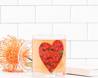 MOM Heart Mug Glass