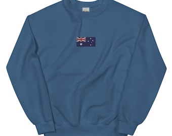Australian Flag Embroidered Sweatshirt Unisex, Cozy, Stylish, Perfect for Casual Wear and  Gifts