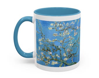 Almond Blossoms Van Gogh Mug, Floral Coffee Cup, Art Lover Gift, Fine Art Ceramic Tea Mug, Unique Drinkware, Gift for Her
