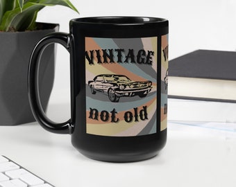 Vintage not Old Black Ceramic Mug Coffee Cup