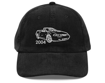 2004 American Dream Car Vintage Embroidered Corduroy Cap | Classic Retro Hat for Car Enthusiasts & Collectors
