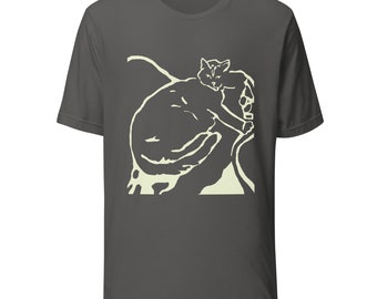 T-Shirt "Bradley" Unisex Cat Line Art Graphic Tee
