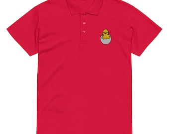 Cute Chick Embroidered Polo Shirt | Premium PiqueAdult Clothing | Adorable Gift