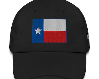 Texas Flag Hat 1845 Statehood  Embroidered Cap, Front Side and Back
