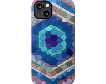 Abstract Faux Stone Mosaic Slim Phone Cases for iPhone 7-15