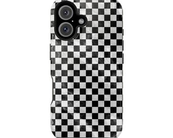 Checkered MagSafe Compatible Tough Case for iPhones 13-16 Pro Checked
