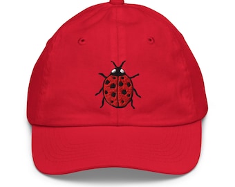 Ladybug Embroidered Youth baseball cap Ages 5 and up