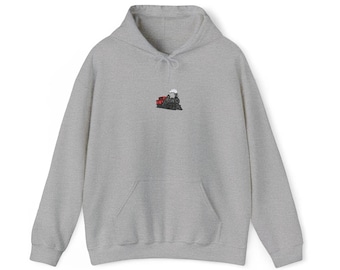Steam Locomotive Train Embroidered Steam Engine Unisex Hooded Sweatshirt