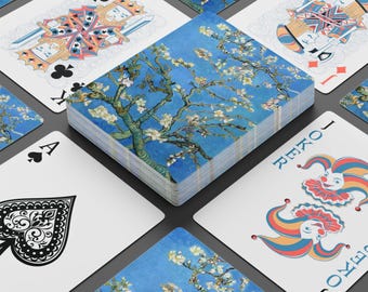 Van Gogh Almond Blossoms Reproduction Playing Cards, Art Poker Cards, Vincent Van Gogh Card Deck, Floral Theme Game Cards, Classic Art Gifts