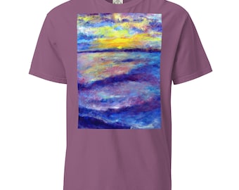 T-Shirt Edisto Sunrise Unisex garment dyed Coastal Graphic Tee