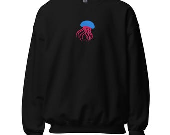 Jelly Fish Embroidered Unisex Sweatshirt | Cute & Cozy Apparel for Sea Life Lovers | Perfect Gift for Ocean Fans