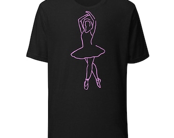 Ballerina Line Art Drawing Unisex t-shirt