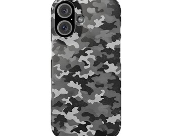 Urban Camo Slim Phone Case for iPhone 7-16, Protective Cover, Camouflage Pattern, Fashion Accessories