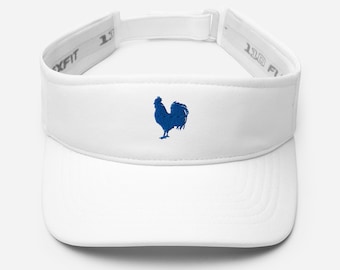 Blue Rooster Visor Hat Embroidered Sun Protection Cap Adjustable Summer Headwear for Women & Men