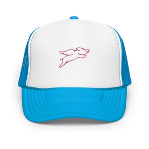 Gesticktes Fliegen Schwein Schaumstoff Trucker Hut Spaß & Einzigartiges Geschenk, Casual Style Accessoires für jedes Alter