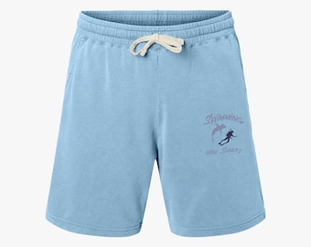 Swimming with Sharks Garment-Dyed Sweat Shorts, SCUBA Diver Shorts, Ocean Lover Clothing, Summer Beachwear, Shark Lover Apparel
