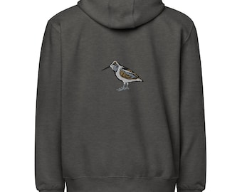 American Woodcock Back Embroidered full zip hoodie