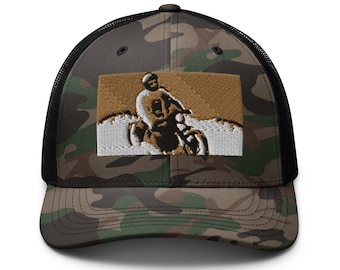 Camouflage trucker hat Ready to Ride Embroidered Motorcycle Fun Adjustable Cap