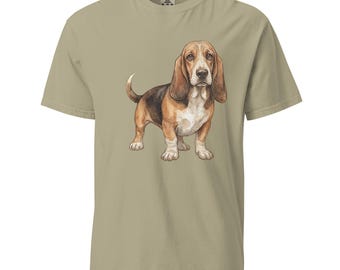 Basset Hound Unisex garment-dyed heavyweight dog lover t-shirt