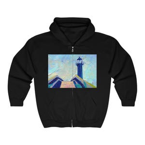 Hoodie  Tybee Lighthouse  Unisex Heavy Blend Full Zip Hooded Sweatshirt
