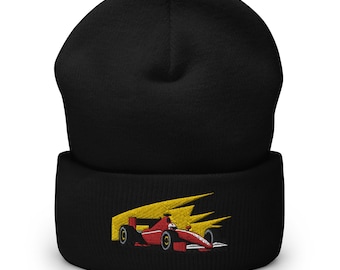 Super Car Embroidered Cuffed Beanie - Stylish Warm Winter Hat, Perfect Car Enthusiast Gift - Unisex Beanie