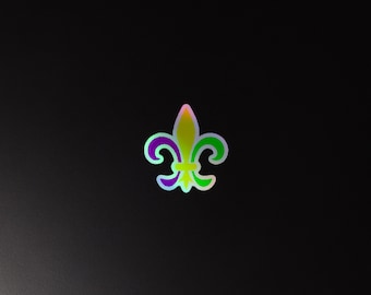 Holographic Mardi Gras stickers Fleur de Lis