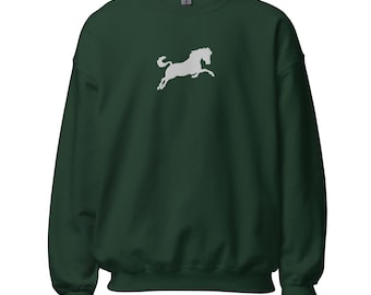 White Horse Embroidered Unisex Sweatshirt