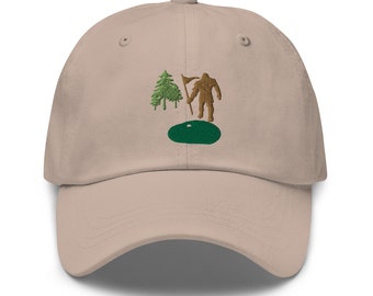 Cap Embroidered Bigfoot Golfing Unisex Adult Adjustable Hat
