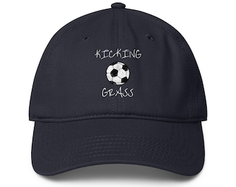 Kicking Grass Soccer Hat Low-profile DTF Printedbaseball cap