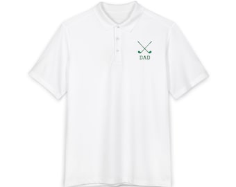 Personalized Golf Polo Shirt with Embroidered Crossed Clubs