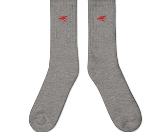Crawdad Embroidered Mini Lobster Socks for Women & Men | Unique Cajun Gift, Fun Casual Apparel