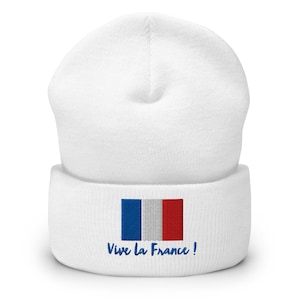 ¡Viva Francia! Gorro con puños: gorro acogedor de estilo francés, perfecto para la moda y los regalos de invierno: gorro de punto moderno para hombres y mujeres