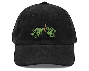 Oak Leaves and Acorn Vintage corduroy cap