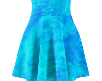 Skirt "Sea Blue Wavelets" Women's Skater Skirt by DonWillisJrArt