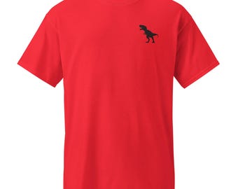 Tyrannosaurus Rex T-Shirt | Embroidered Dinosaur Design | Moisture Wicking Fabric for Comfort | Perfect for Kids & Adults