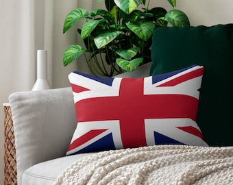 England Union Jack Flag Spun Polyester Lumbar Pillow 20 x 14 inches
