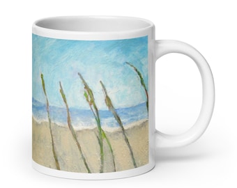 Ocean Call Coffee Mug - Seascape Art Ceramic Coffee Cup for Beach Lovers, Unique Gift Idea, Coastal Home Decor