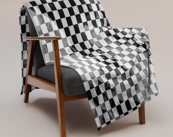 Throw Blanket Black and White Checkered